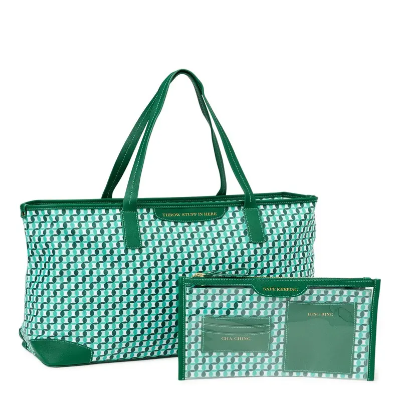 

Women’s Sustainable Tote and Pouch Set, 2-Piece Mint Chip
