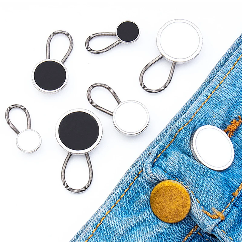 

5PCS Metal Collar Buttons Extenders Elastic Button Extender Neck Extenders For Shirt Dress Coat Clothes DIY Handmade Accessories