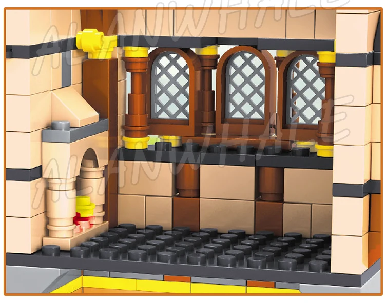 1722 шт. замок Королевство средневековый рынок Деревня Европейский стиль 28001