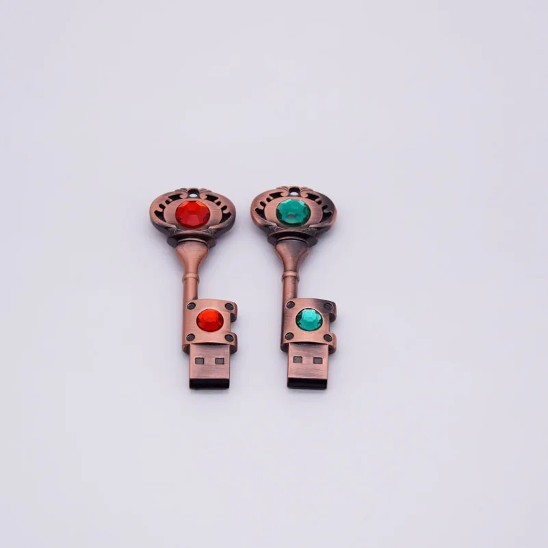 

Copper love heart shaped key usb flash drive pendrive pen drive 4gb 16gb 32gb 64gb metal keys memory Stick wedding gift