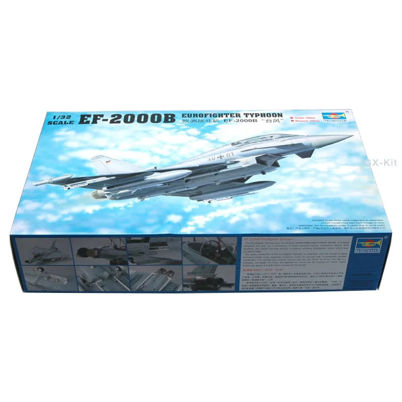 

Trumpeter 02279 1/32 Eurofighter EF-2000B EF2000 Typhoon Fighter Aircraft Handcraft Plastic Assembly Model Toy Gift Building Kit