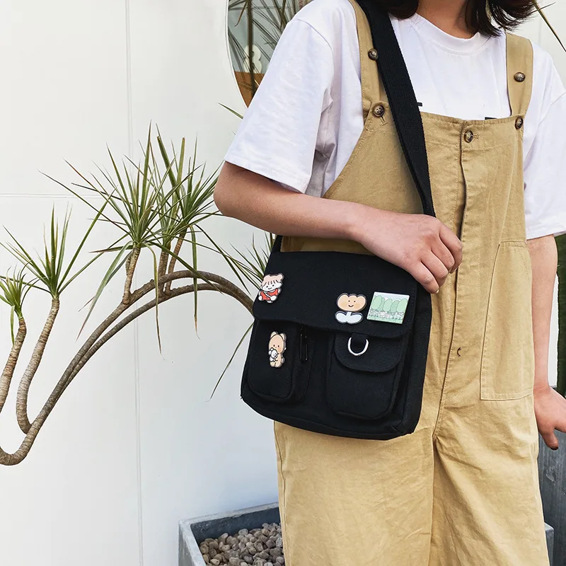 

Women Simple Crossbody Money Bag Cute Casual Satchel Girls Shoulder Pouch Women Sweet Printed Canvas Diagonal Cross School Bag