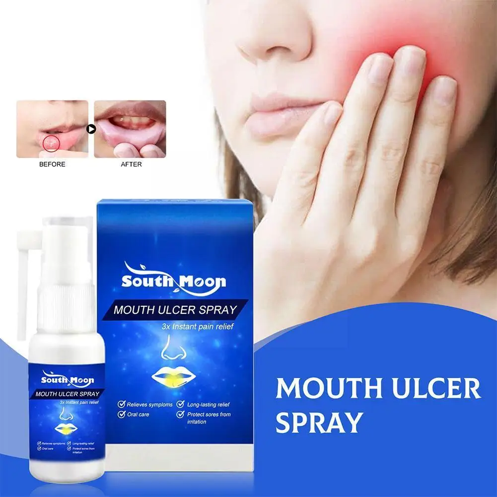 

30ml Mouth Ulcer Spray Treatment Swollen Gums Oral Pain Halitosis Breath Mouth Clean Relief Canker Sores Antibacteria Fresh I2S3