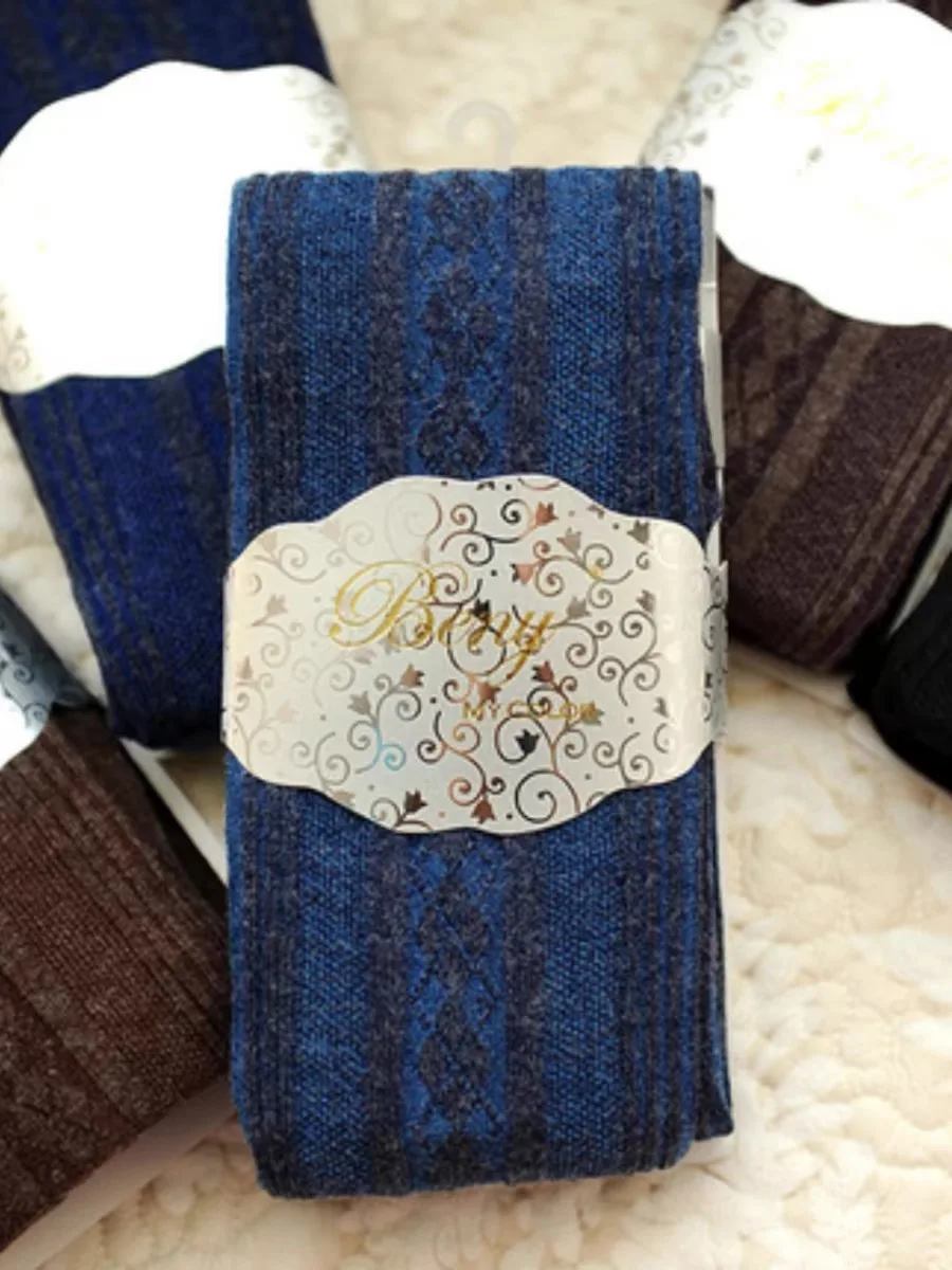 Весенне-осенние женские винтажные вязаные леггинсы Mori Girls с цветными блоками Diomand