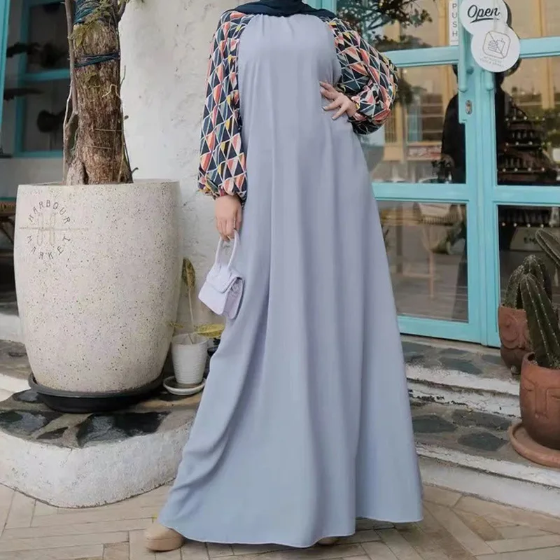 

Abaya Дубай Турция мусульманская мода хиджаб платье Простые Abayas для женщин Африканский мусульманский скромный костюм кафтан принт рукава платья