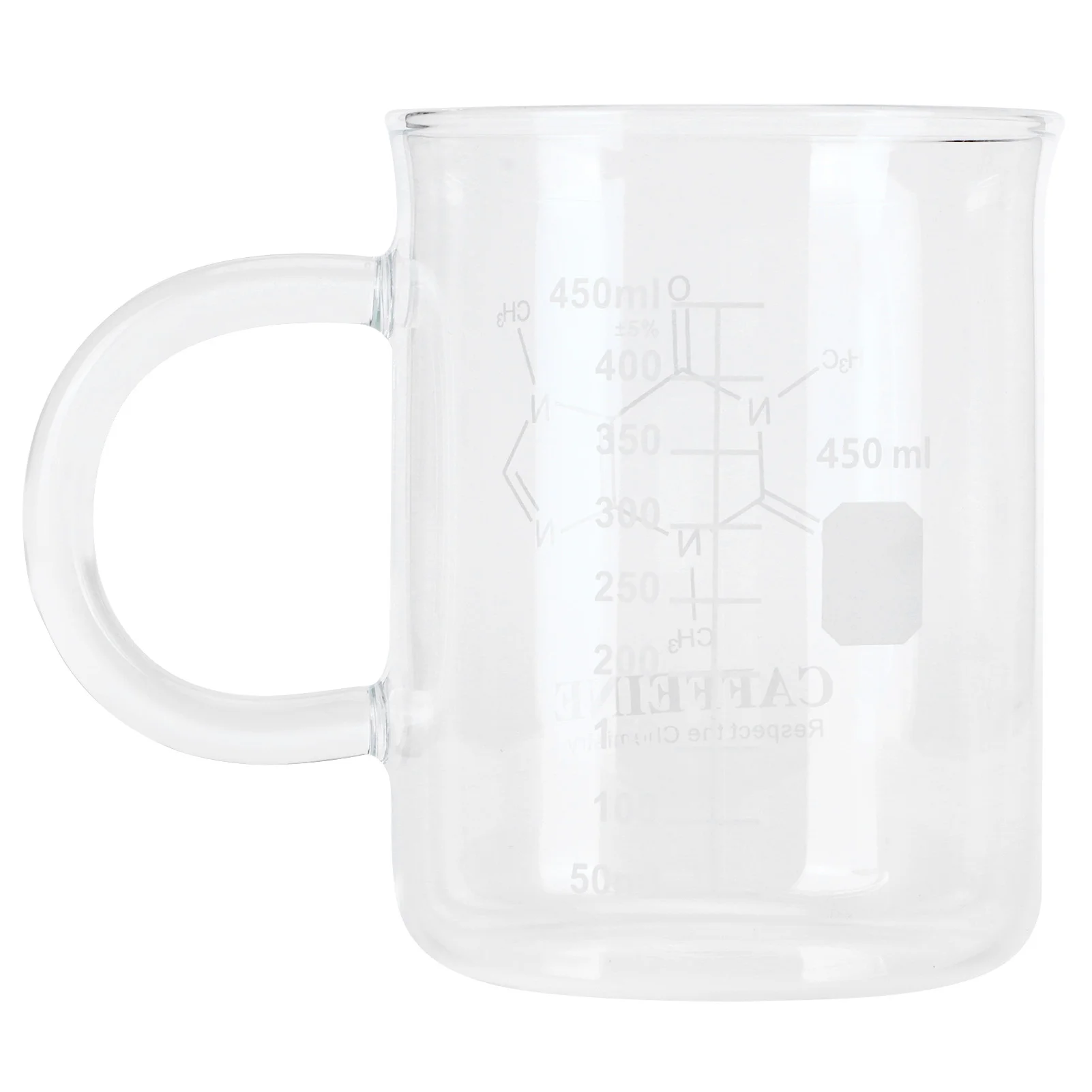 

Beaker Mug Borosilicate Glass Cup with Handle and Measuring Scale for Coffee Tea