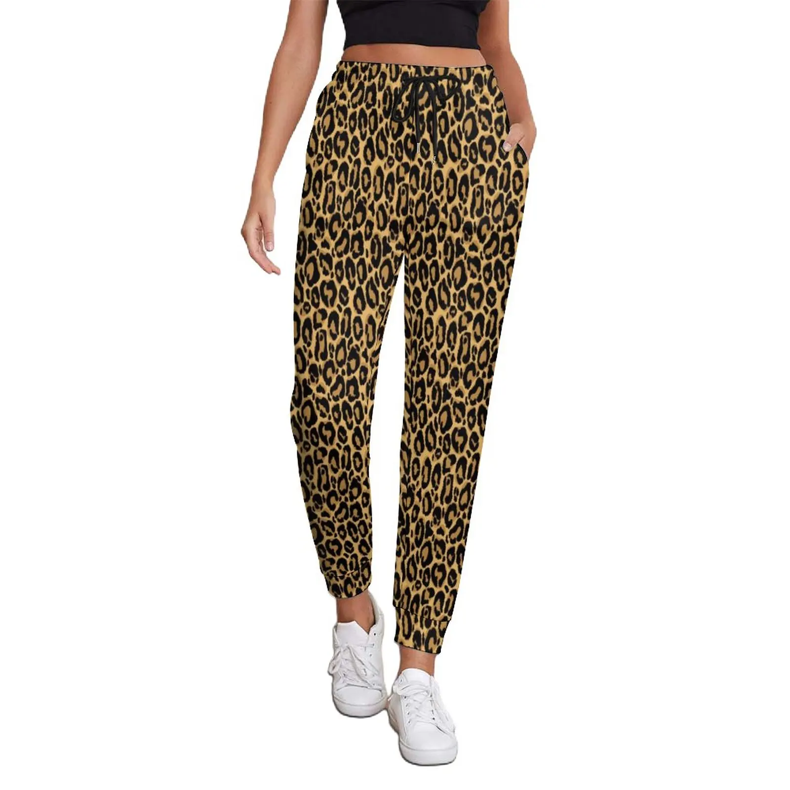 

Cheetah Brown Orange Pants Leopard Pattern Animal Print Casual Oversize Sweatpants Spring Female Pattern Streetwear Trousers