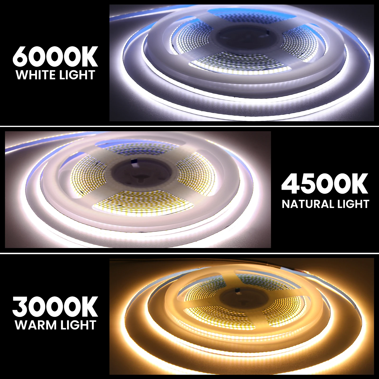 5V USB COB LED Strip Light 3mm Width Flexible Tape with Dimmer/ON OFF Switch 320LEDs High Density Linear Lighting for Decor