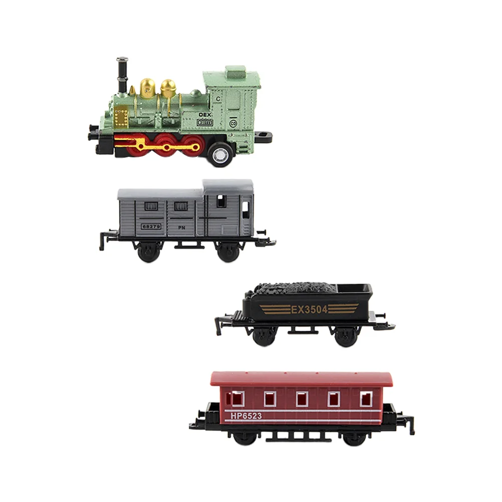 

Игрушечный автомобиль из сплава 4 шт., паровой поезд в стиле ретро, модель поезда, детские игрушки, набор для мальчиков, подарки (зеленый)