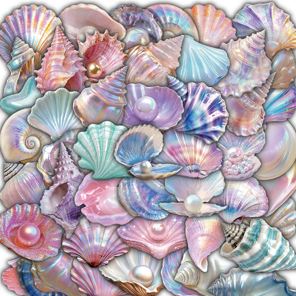 

50 водонепроницаемых наклеек ракушка PickJoy