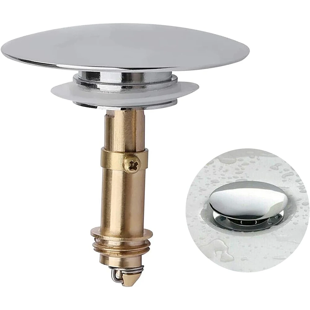 

Sink Fitting Bouncing Core Sink Drain Stopper Solid Brass Push Button Kits M16x1.5 M8 Screw Thread Pop Up Bolt
