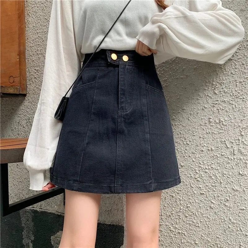 

Woman Retro Denim Shorts Skirt Femsle Summer Streetwear Short Skirts Jeans Ladies Casual All Match Fashion Elastic Skirts G66