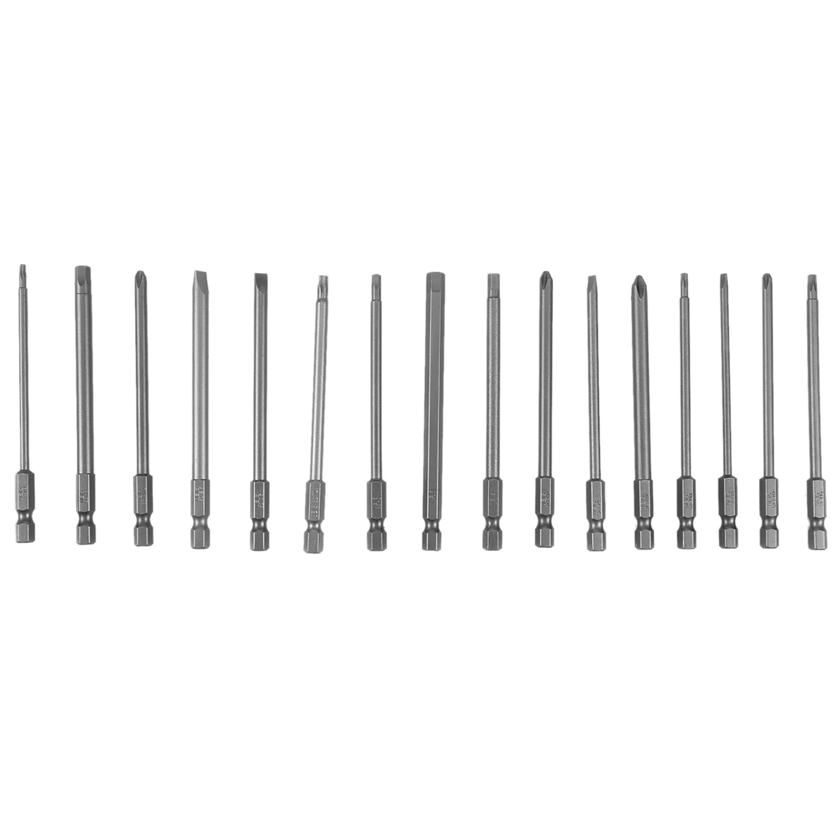 Ансамбль 16-электрических эмуляторов Tournevis Magneto Longs Fendus + Croix Hex Torx Ensemble Forets 1/4 Pouches à