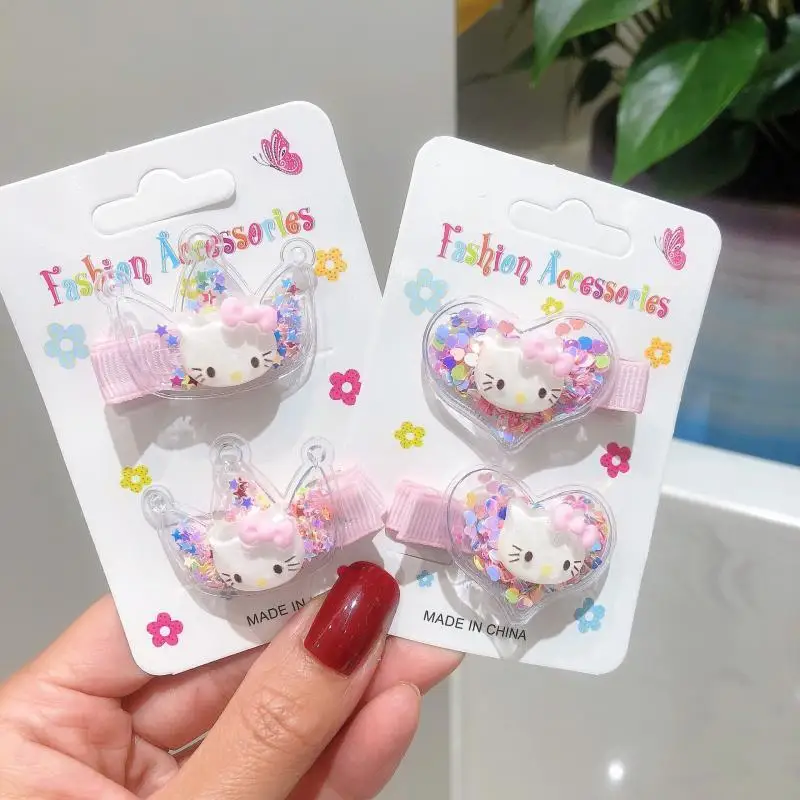 

Kawaii Sanrio Hair Accessories Anime Hello Kitty Cute Ktcat Girly Heart Cartoon Hairpin Hair Rope Headdress Toys for Girls