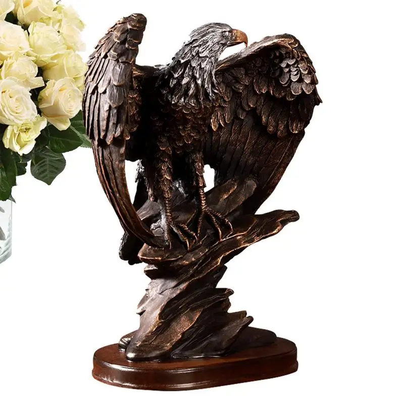 

Eagle Sculpture Decor Abstract Art Bird Resin Vintage Sculpture Retro Eagle Ornament Resin Crafts Table Accessories For Shelves