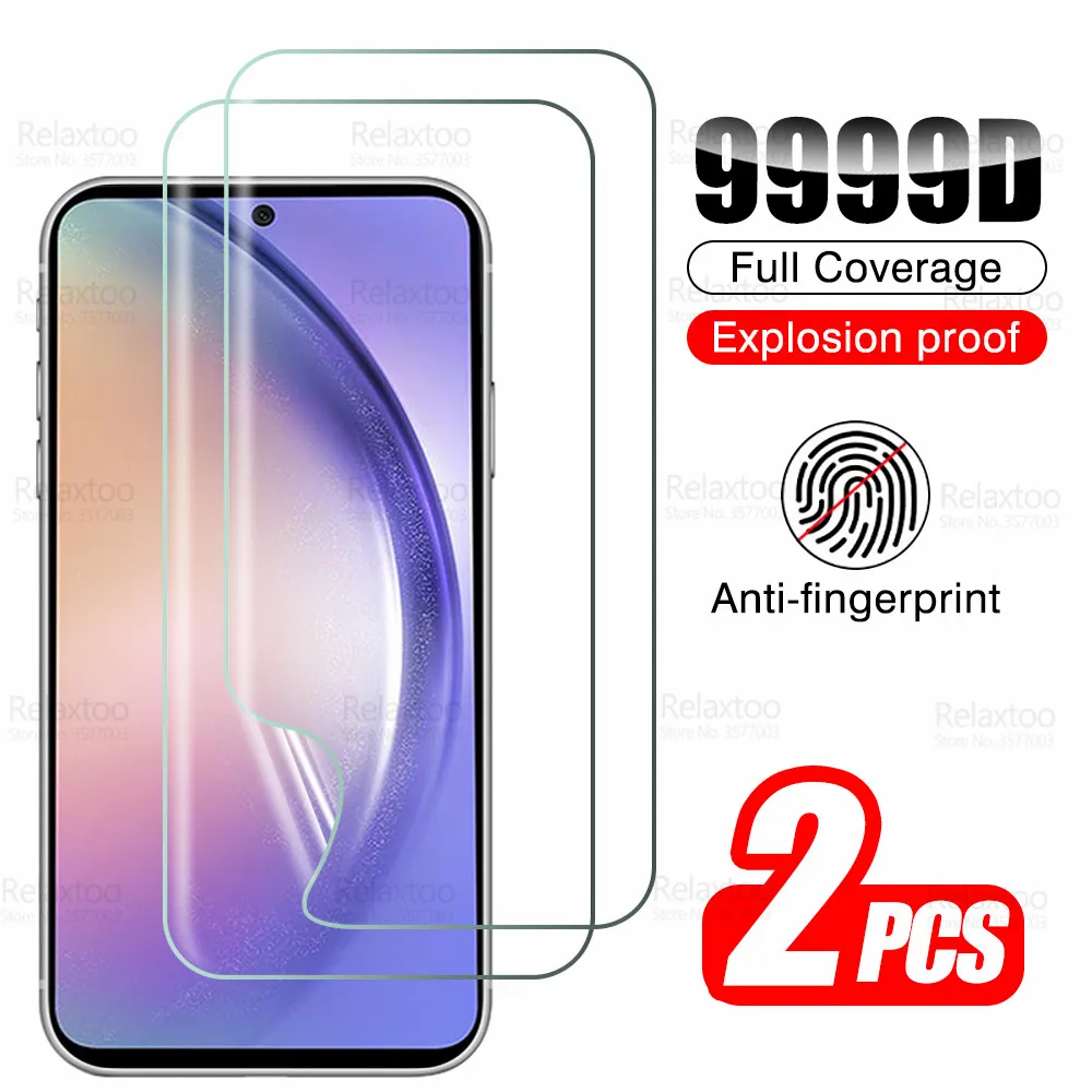 

2Pcs Full Curved Hydrogel Film For Samsung Galaxy A54 5G SM-A546E Soft Film Not Tempered Glass Samung A 54 54A Screen Protectors