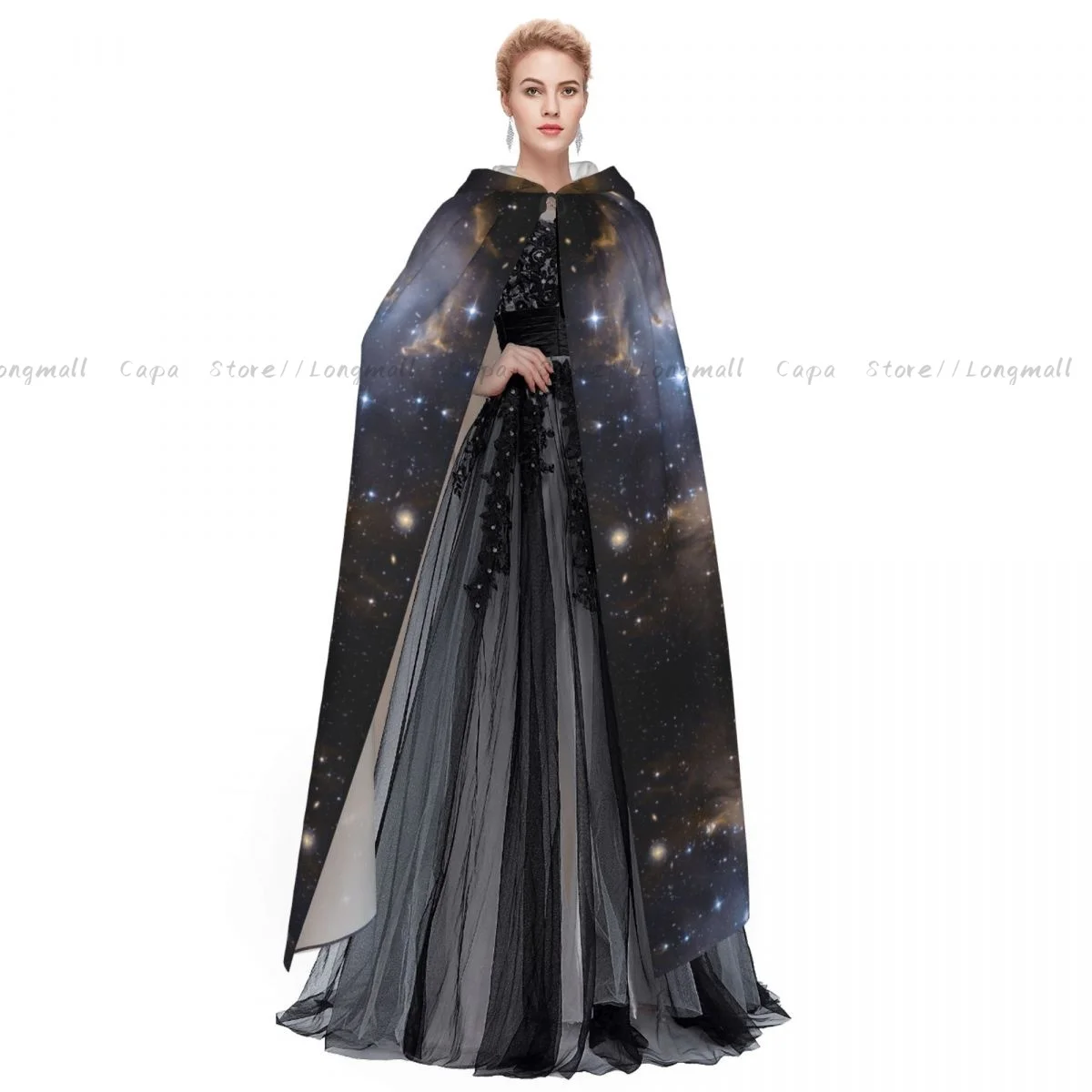 Небо со звездами и туманностью плащ с капюшоном пальто костюм для косплея на