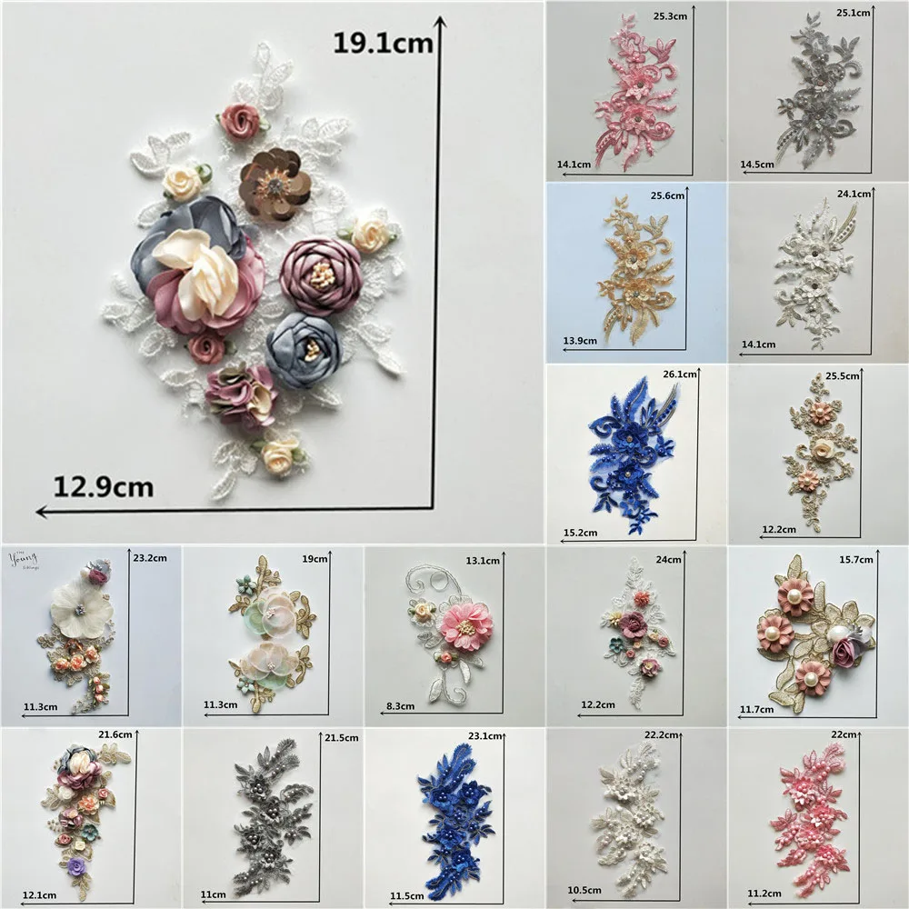 Вышитый воротник из ткани, кружевной вырез, аппликация на одежду