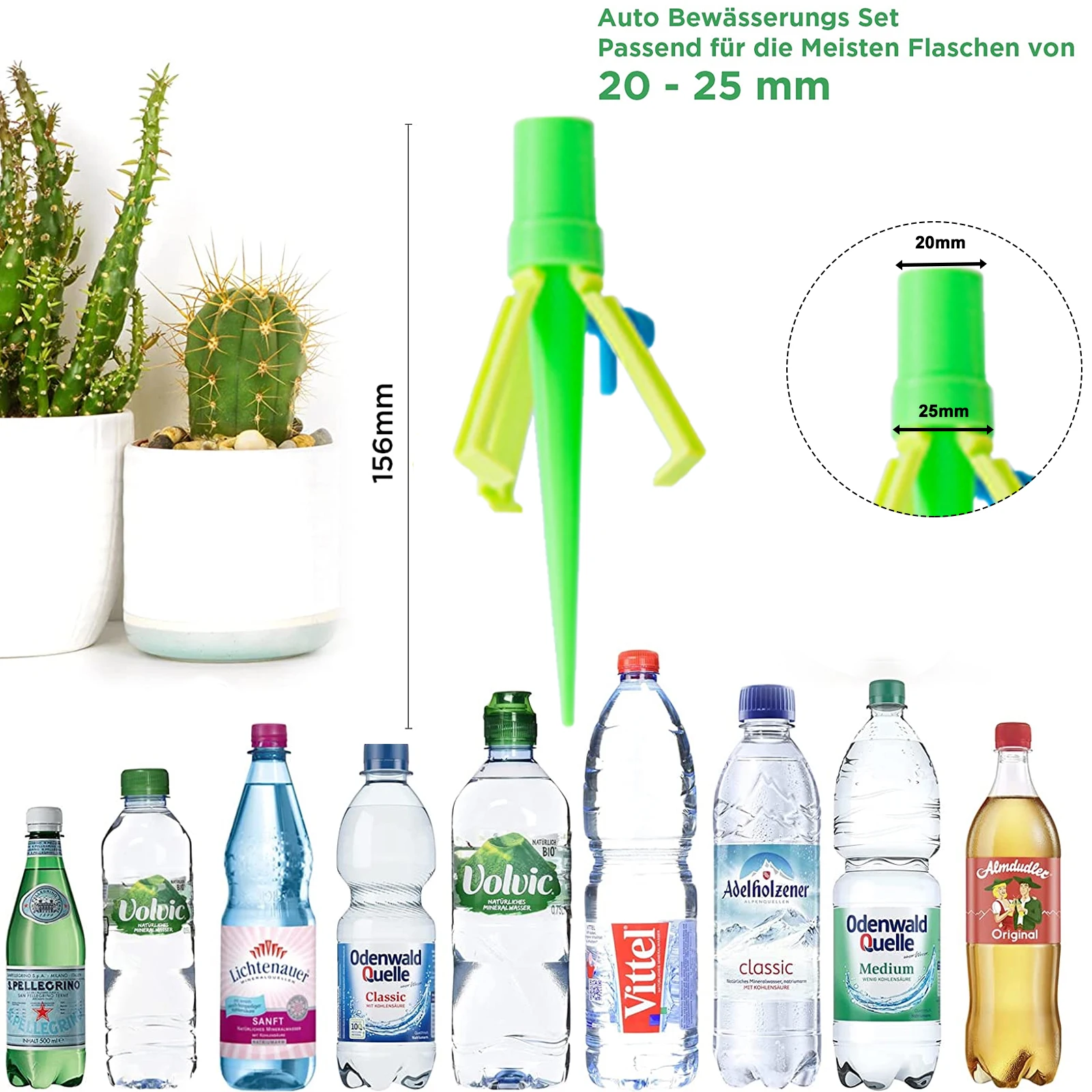 

Automatic Drip Irrigation System Self Watering Spike Adjustable For Flower Plants Indoor Household Waterers Bottle