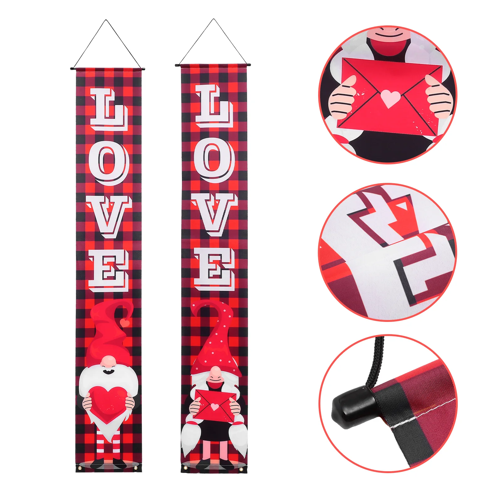 

The Banner Valentines Day Door Screen Love Welcome House Flag Polyester Couplet