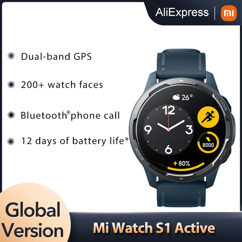 

Global Version Xiaomi Mi Watch S1 Active Smart Watch GPS 470mAh 1.43 AMOLED Display Bluetooth 5.2 Heart Rate Sensor Blood Oxygen