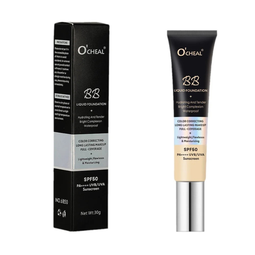 

OCHEAL BB Liquid Foundation Hydrating Tender Bright Complexion SPF50PA++ Waterproof Full Coverage Long-lasting Makeup Cosmetics