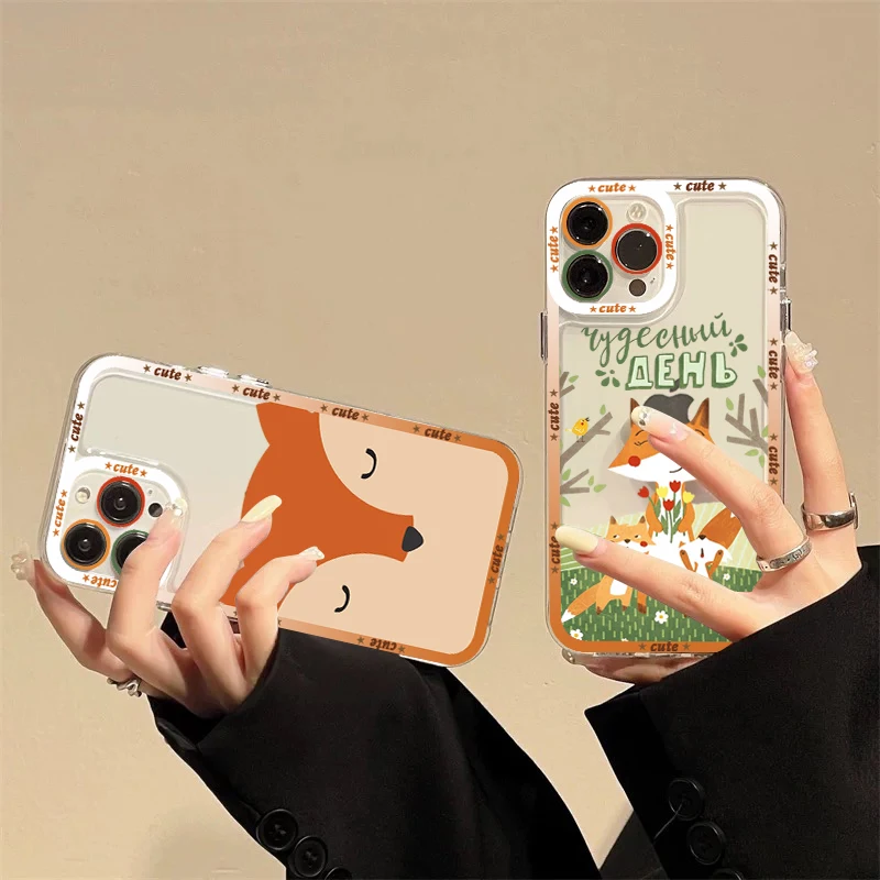 

Anime funny foxs lovely cute Phone Case for iPhone 11 12 13 Mini Pro Max 14 Pro Max Case shell