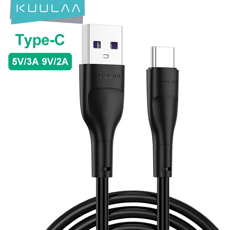 

KUULAA USB Type C Cable for Xiaomi POCO x3 Samsung S20 S10 Huawei P30 3A Fast Charging USB C Cable USB-C Data Sync Charger Wire