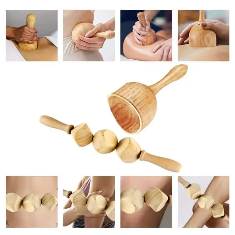 

Maderoterapia Corporal Kit Professional Lymphatic Drainage Massage Tools Wood Therapy Massager Body Sculpt rodillo de masaje