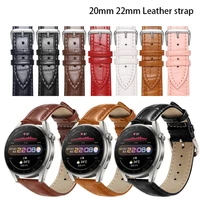 20mm 22mm luxury leather strap for samsung galaxy watch 4 3 classic active 2 gear s3 s2 loop correa bracelet huawei watch gt 2e