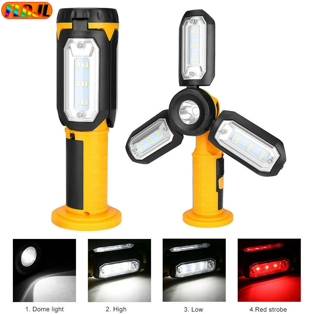 

Portable Spotlight Working Lamp USB Rechargeable Flashlight LED COB Camping Work Light Hand Hook Clip Magnetic Torch Flashlight