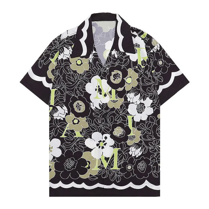 

2022 Summer Hawaii Shirts Chemise Homme Floral Shirt Men Streetwear Social Party Blusa Camisa Masculina Men Shirt Short Sleeve