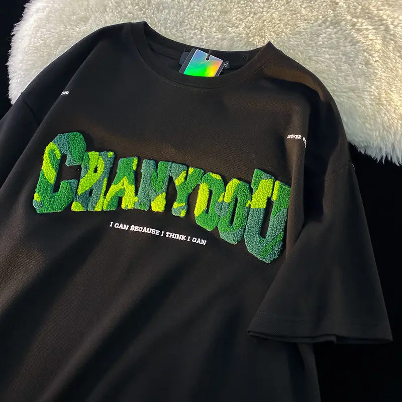 Женская футболка с коротким рукавом Повседневная Свободная Универсальная в