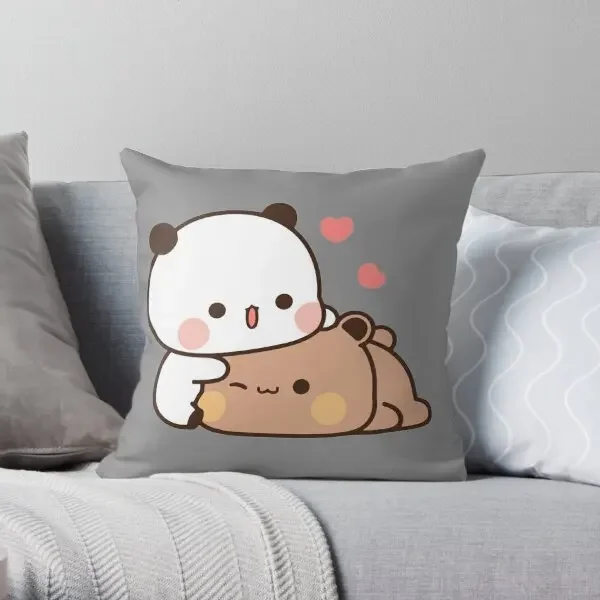 Dudu медведь и Бубу панды любовь Расслабляющая печать диванная Подушка Обложка