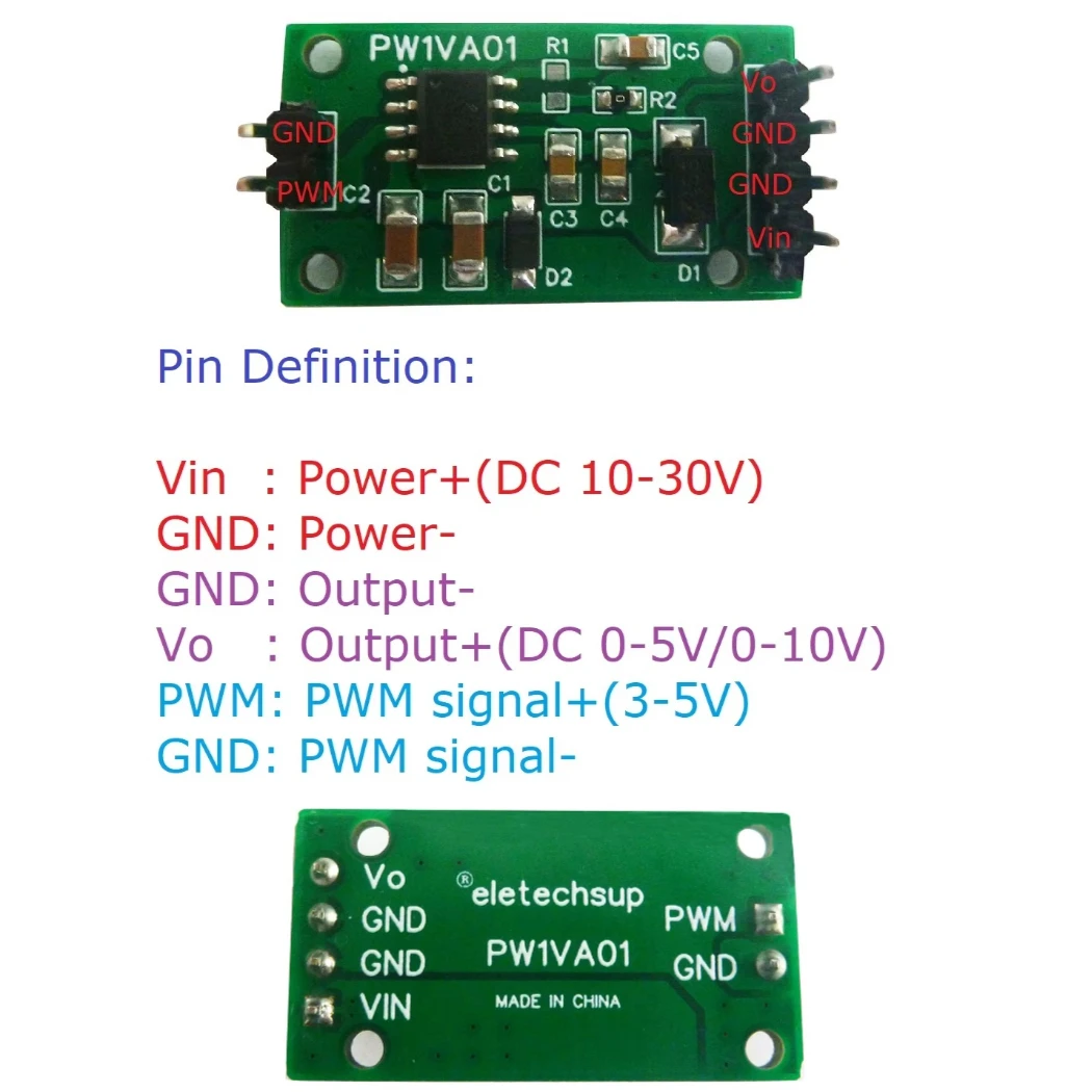 PW1VA01 модуль DAC PWM To 0-5V/0-10V преобразователь частоты в напряжение для умного дома