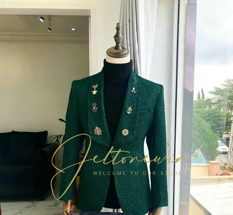 Мужской Жаккардовый Блейзер облегающий жаккардовый пиджак мужское Клубное