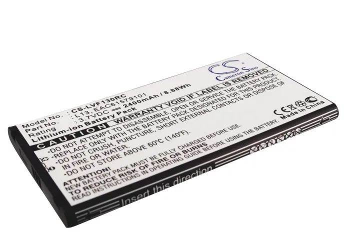 

CS Hotspot Battery for LG L09C AGL29141 L13 L-09C NTT Docomo Fits EAC61579101 L13 2400mAh/8.88Wh Li-ion 3.70V CS-LVF130RC