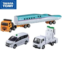 takara tomy toy car boy gift 3pcs set shinkansen construction transporter set alloy car childrens toy car model educational toy