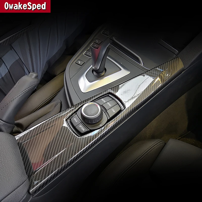 

Консоль с текстурой из углеродного волокна, декоративная Мультимедийная панель, рамка для BMW 3 серии F30 2013-18, аксессуары для интерьера автомобиля