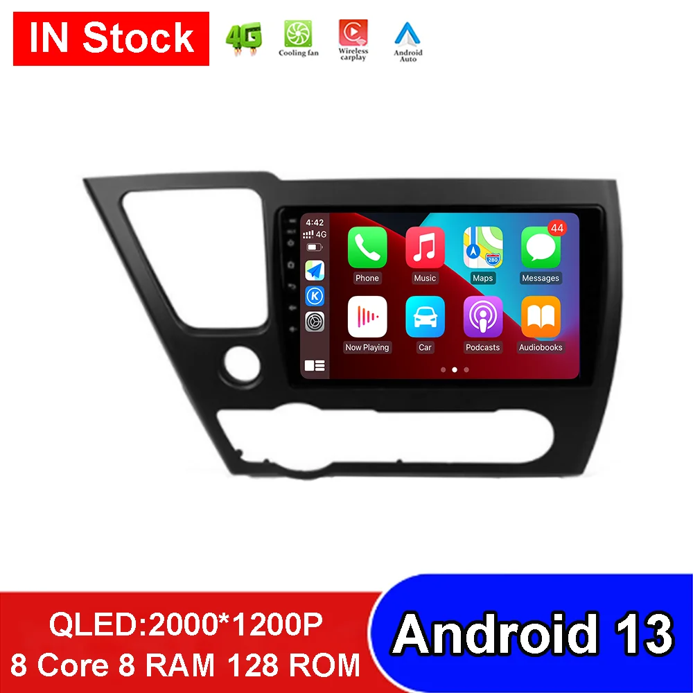 

For Honda Civic 9 2013 - 2016 US EDITION Android 13 No 2din 2 Car Radio Multimedia Video Player GPS Navigation Stereo
