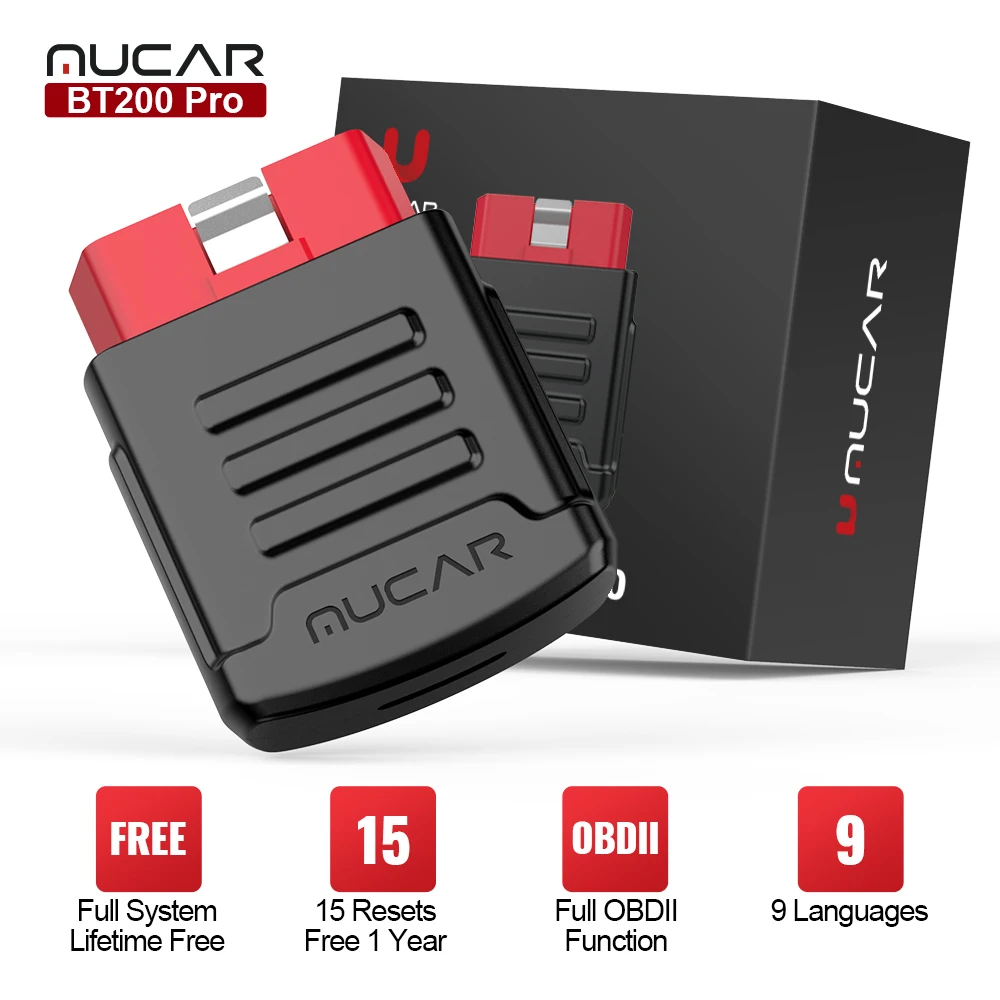 MUCAR BT200 Pro All Cars Full System Obd2 Diagnostic Tool Professional 15 Resets OBD 2 Diagnost Scanner Code Reader For Auto New