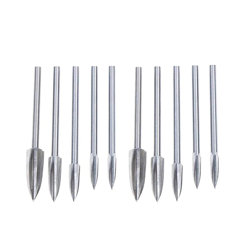

10 Pcs Engraving Drill Bit Set - with 3-8mm Drill Bit Milling Cutter Carving Root Tools for DIY Woodworking Carving
