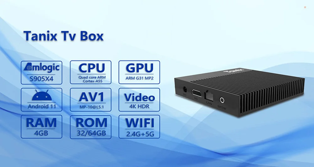 Tanix X4 Android 11 ТВ-приставка Amlogic S905X4 4G32G 2 4G 5 8G Dual Wi-Fi 8K 4K