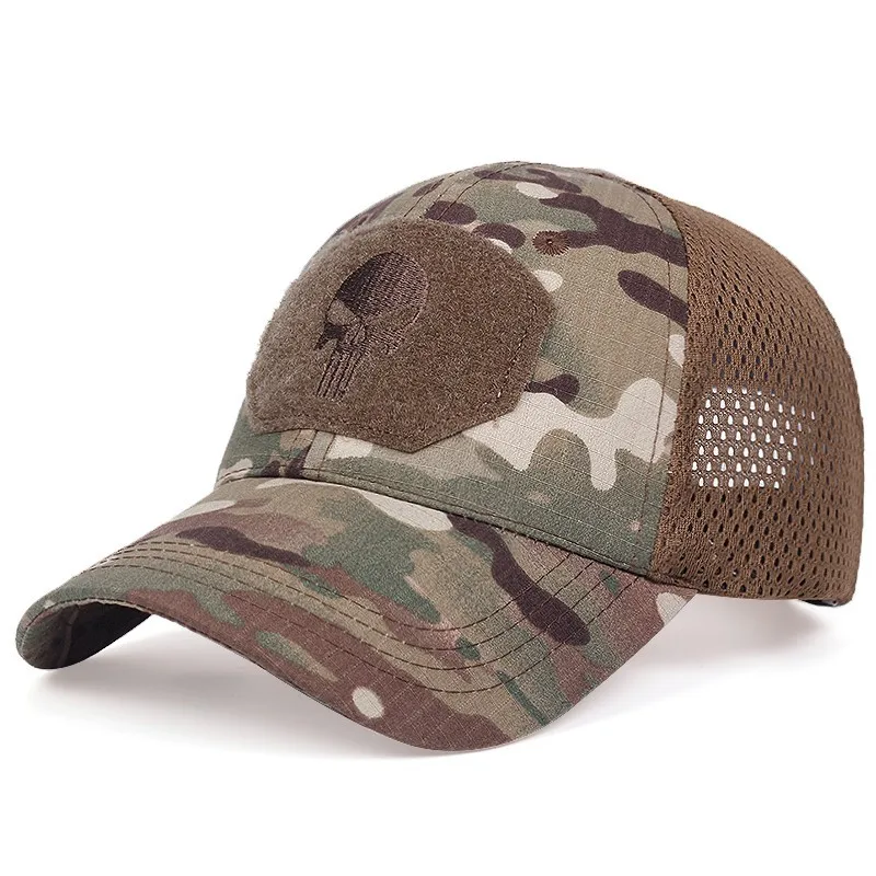 

Men's Camo Seals Skull Tactical Baseball Caps for Women Summer Airsoft Military Outdoor Mesh Snapback Cap Sun Visor Trucker Hats
