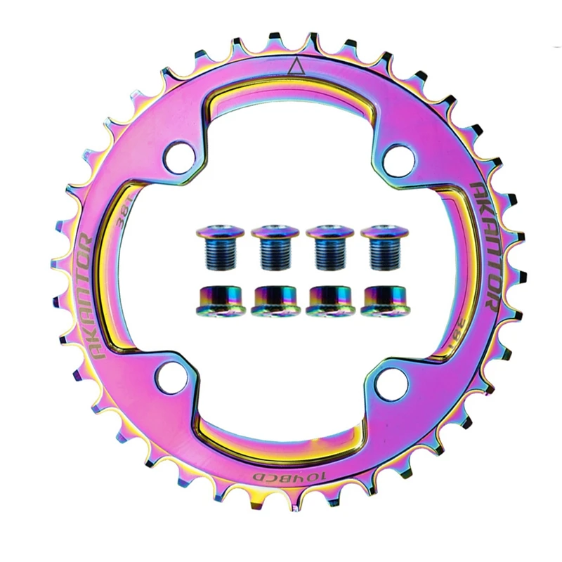 

AKANTOR AK Positive And Negative Tooth Single Disc 104BCD Bike Crankset Chainwheel Aluminum Alloy Chain Wheel With Nails