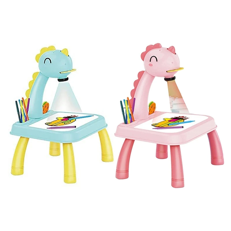 

FBIL-Drawing Projector Table For Kids Draw Projector Toy With Light And Music Childrens Projection Painting Set Gift