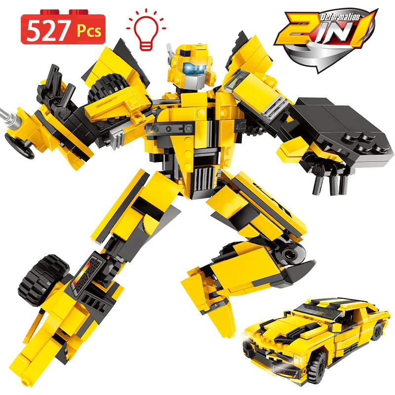 

560 шт. 2 в 1 городской автомобиль деформационный Робот строительные блоки знаменитый фильм трансформатор грузовик автомобиль Кирпичи Детски...