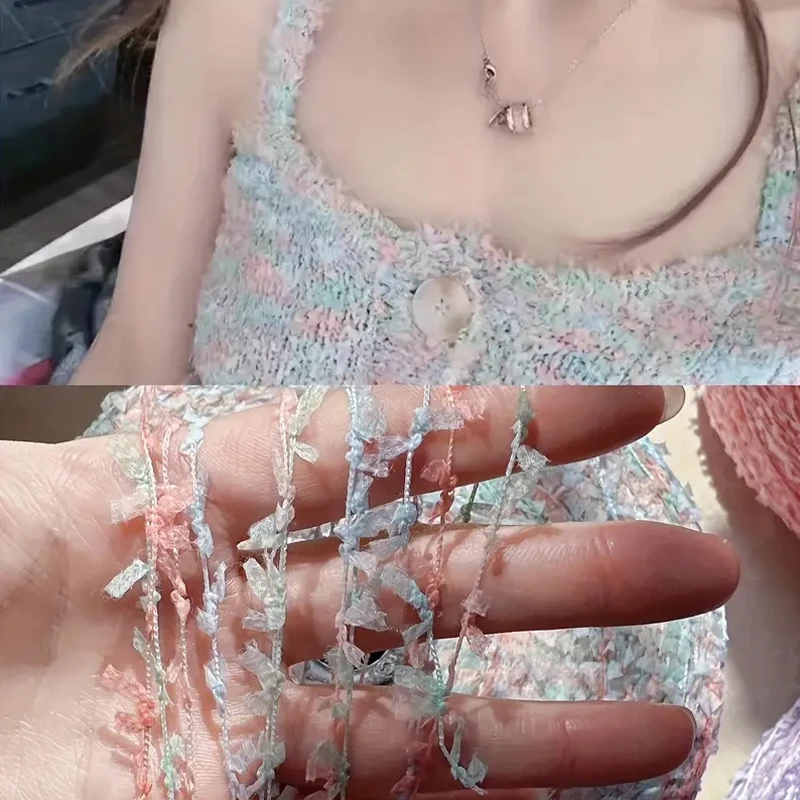 Пряжа Из Бумаги Ручной Вязки Colorfu 50 Г/шарик Смешанный Материал Чесаного