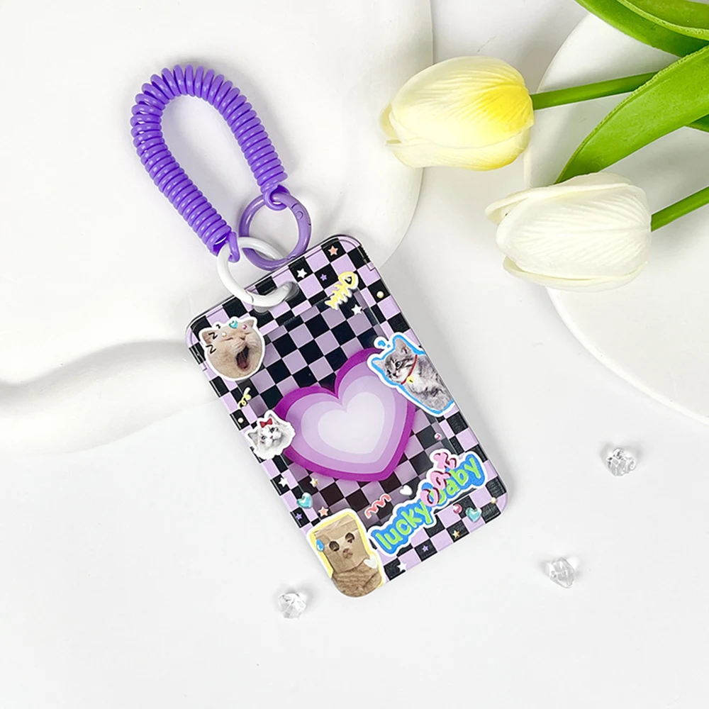 

Transparent Love Bus Card Cover Acrylic Work Card Case ID Holder Protector Case Kpop Photocard Holder Chool Office Supplies