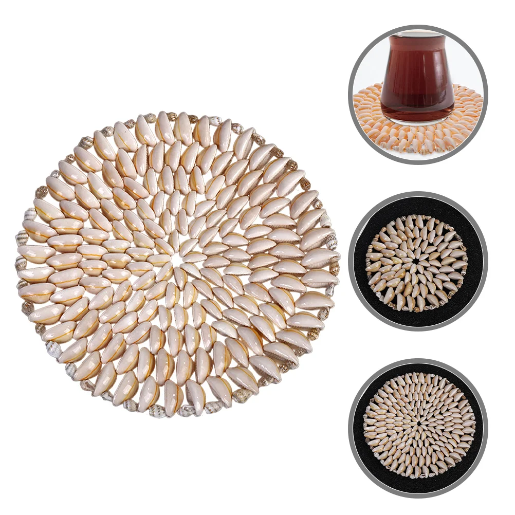 

Water Coffee Cup Coaster Home Rustic Shells Coaster Drinks Cup Mat for Coffee Tea